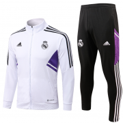 22/23 Real Madrid Long Zipper Training Suit White