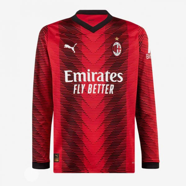 AC Milan Home Long Sleeve Jersey 23/24 (Customizable)