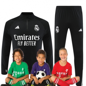 Kid's 23/24 Real Madrid Training Suits Black